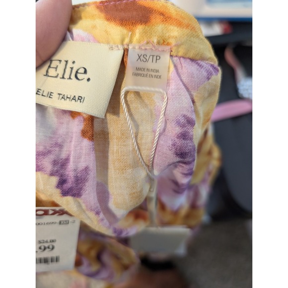 Elie by Tahari Women's Colorful Modal Button Up Blouse 3/4 Sleeves Size... - Picture 9 of 15